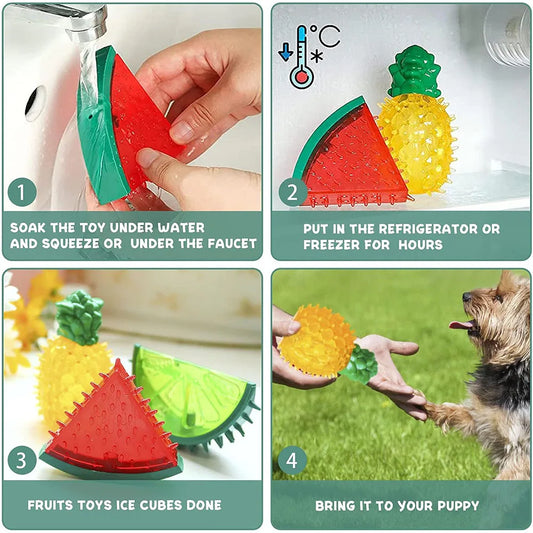 Freezable Cooling Chew Toy – Summer Fruit Design for Dogs & Cats