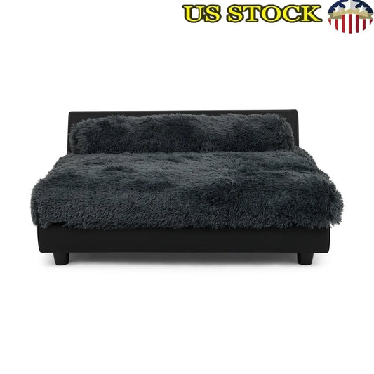 Elevated Orthopedic Dog Bed – Waterproof with Removable Cover & Bolster Pillow