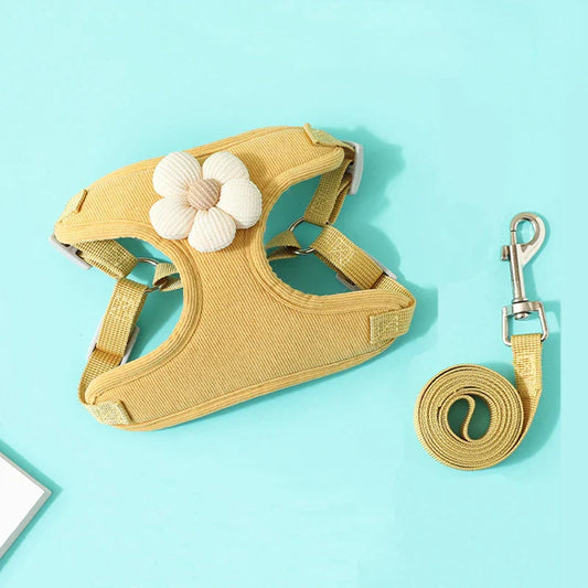 Adjustable Dog Harness & Leash Set – 1.2m Lead for Small Pets