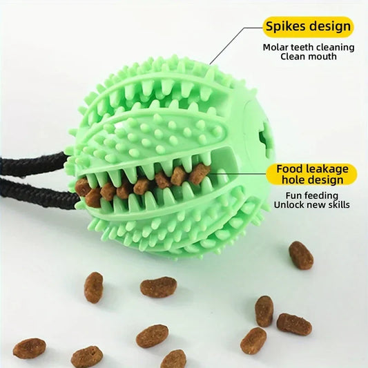 Suction Cup Dog Toy – Interactive Tug & Treat Ball with Sound