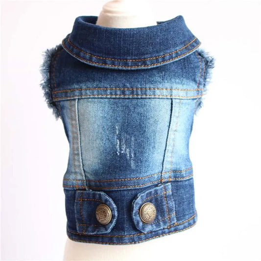 Summer Jeans Series Dog Shirt – Denim Cowboy Jacket for Small Dogs