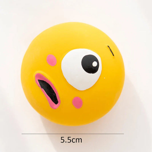 Dog Chewing Rubber Ball – Squeaky Toy for Teeth Cleaning & Play